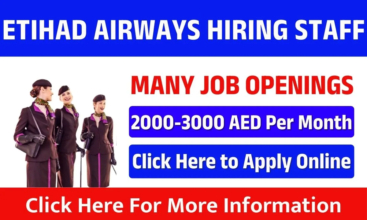 Etihad Airways Hiring Staff in Dubai