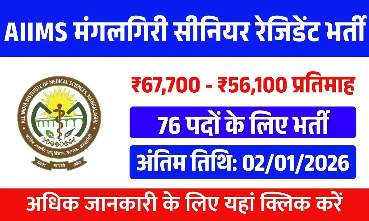 AIIMS Mangalagiri Senior Resident Recruitment