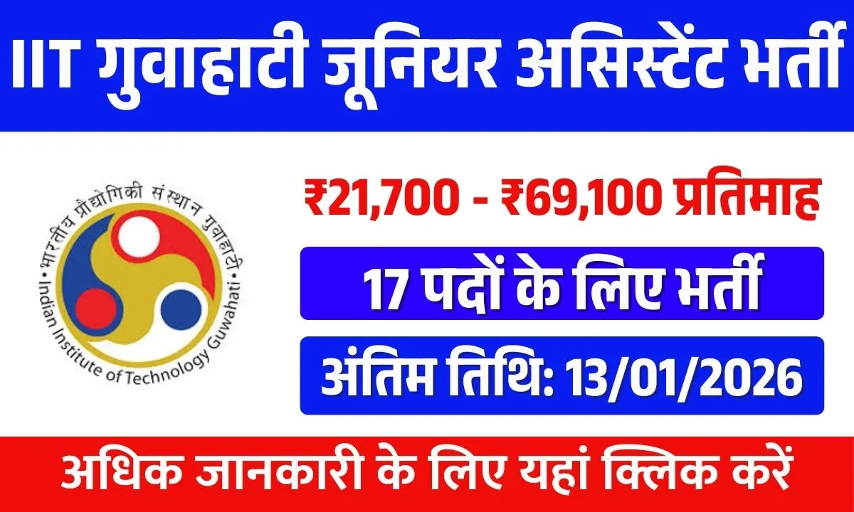 IIT Guwahati Junior Assistant Recruitment