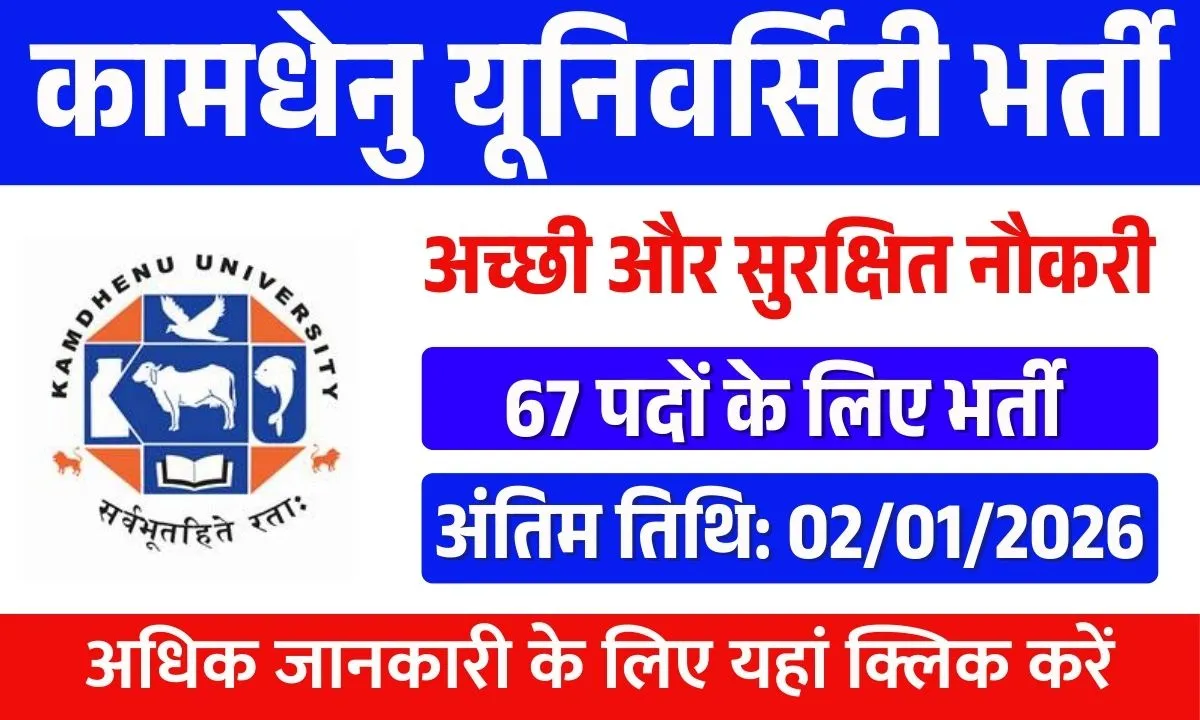 Kamdhenu University Recruitment 2025