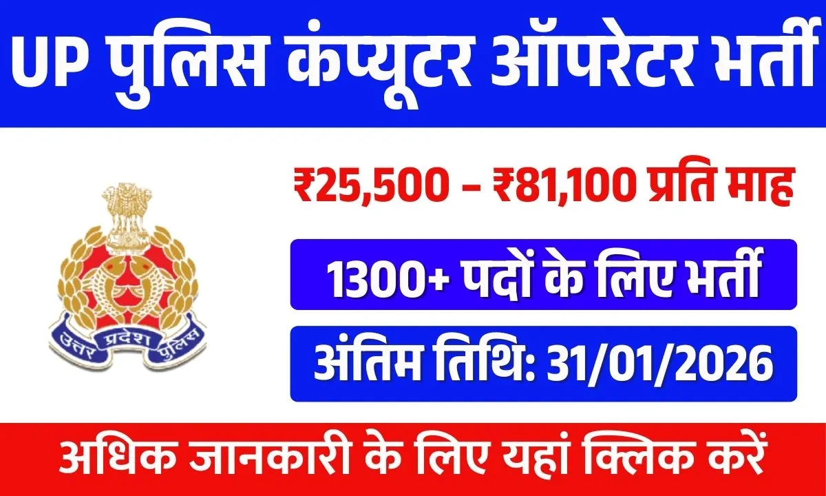 UP Police Computer Operator Recruitment