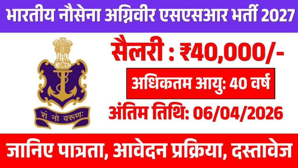 Indian Navy Agniveer SSR Recruitment 2027